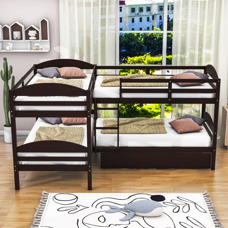Donyale Kids Twin Over Twin Bunk Bed with Trundle