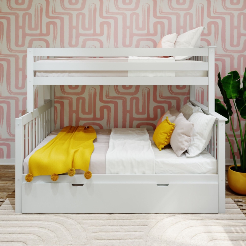 Dorotea Kids Twin Over Full Bunk Bed with Trundle