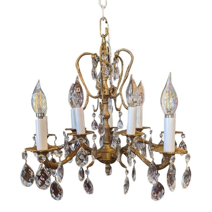 Early 20th Century 10 Light Spanish Brass Chandelier