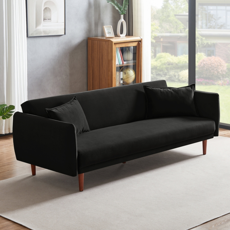 Ebern Designs 77'' Velvet Sofa Bed
