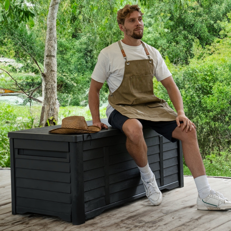 Edrosie Inc 120 Gallons Water Resistant Resin Lockable Deck Box