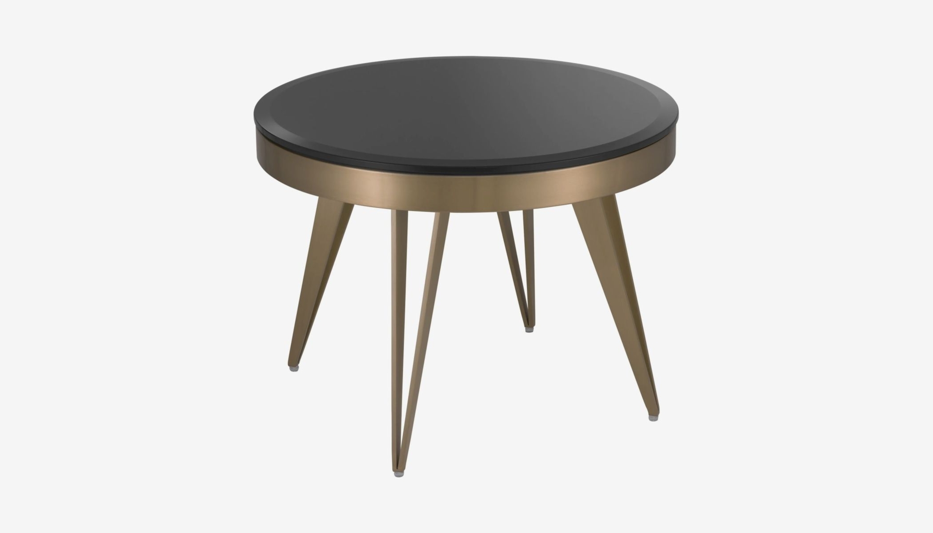 Eichholtz - Rocco Side Table in Brushed Brass Finish & Black Glass