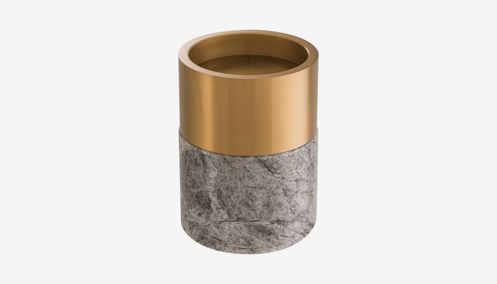 Eichholtz - Sierra Set of 3 Candle Holder Set in Grey Marble & Brushed Brass