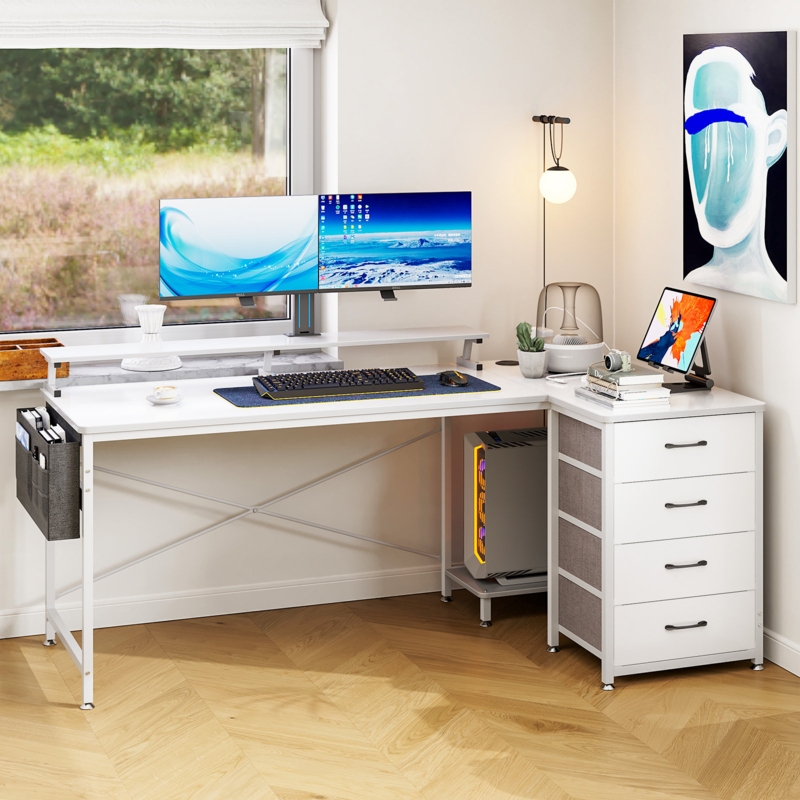 Eyerson L-Shaped Metal Base Writing Desk