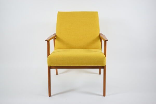 Fauteuil scadinave, jaune, annes 1960