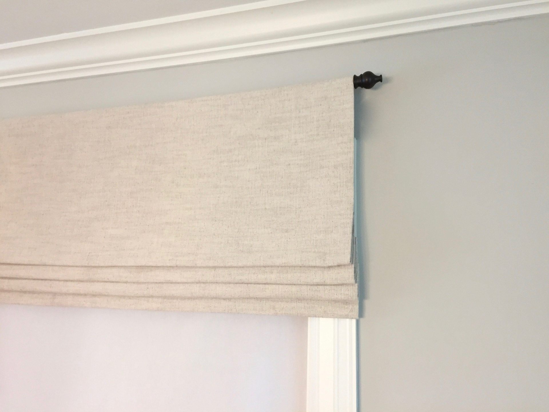 Faux Roman Shade Valance. Custom Sizing. Premier Prints Slub Linen Natural.