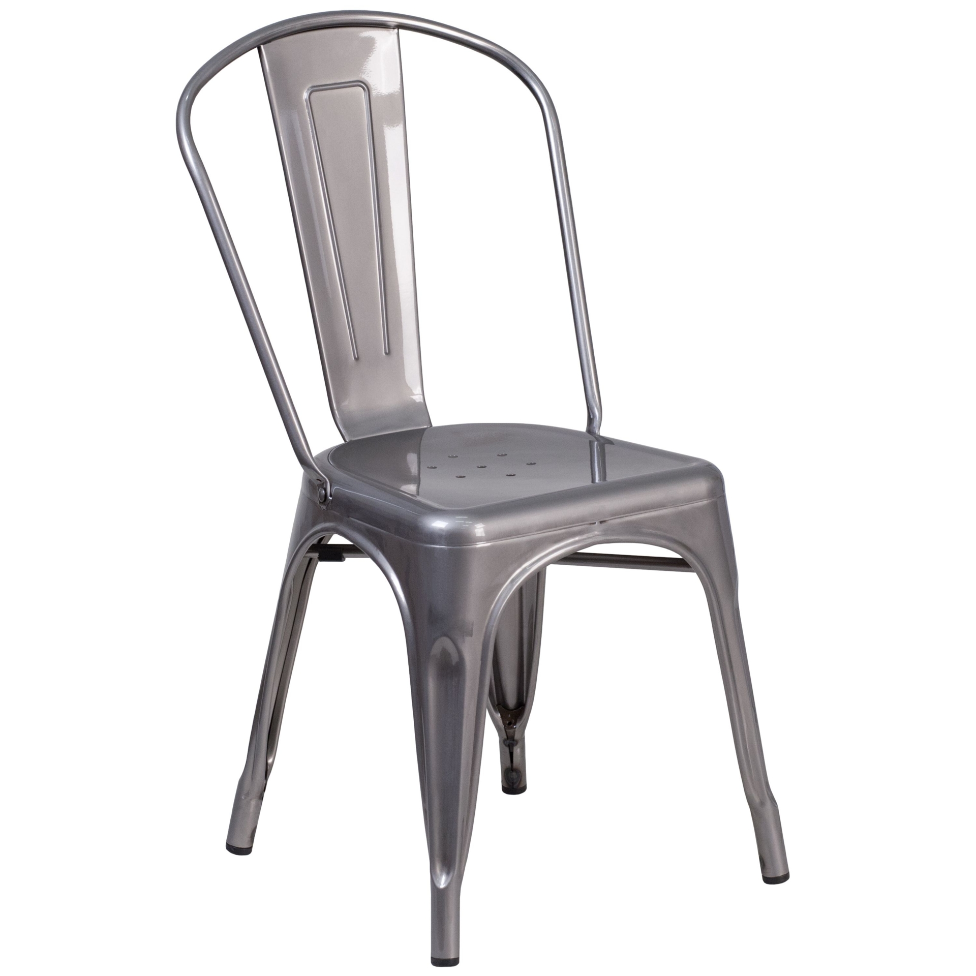 Flash Furniture Metal Colorful Restaurant Chairs in Gray | Mathis Home