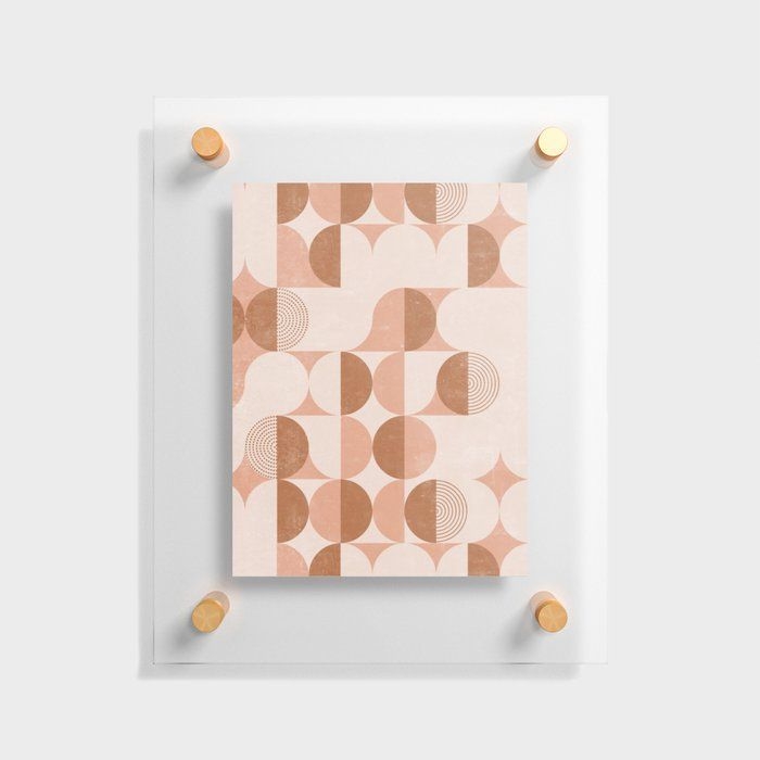 Floating Acrylic Print | Pink Geometry by Cafelab - Gold - 8" x 10" - Society6