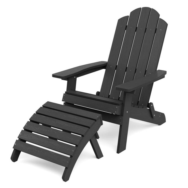 Foldable Adirondack Chair With Ottoman