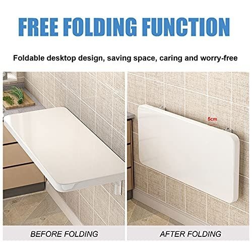 Folding Wall-Mounted Drop-Leaf Table,Wall Mounted Table Desk Kitchen Dining Table Desk,Space Saving,Household Dining Table Desk,Max Load 130lbs (Color