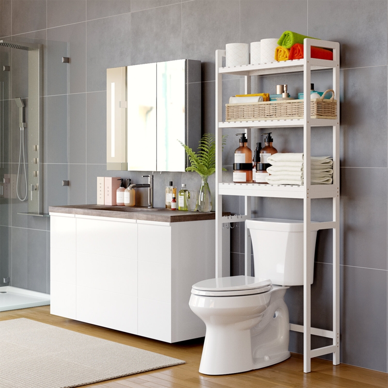 Garlington 64.2'' Bamboo Freestanding Over-the-Toilet Storage Cabinet