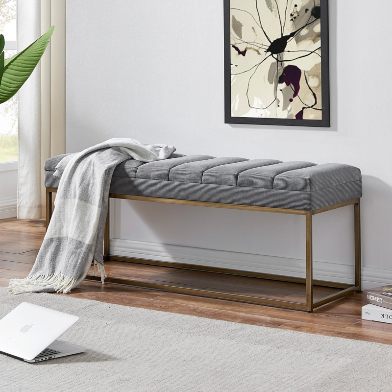 Georgenia Polyester Upholstered Bench