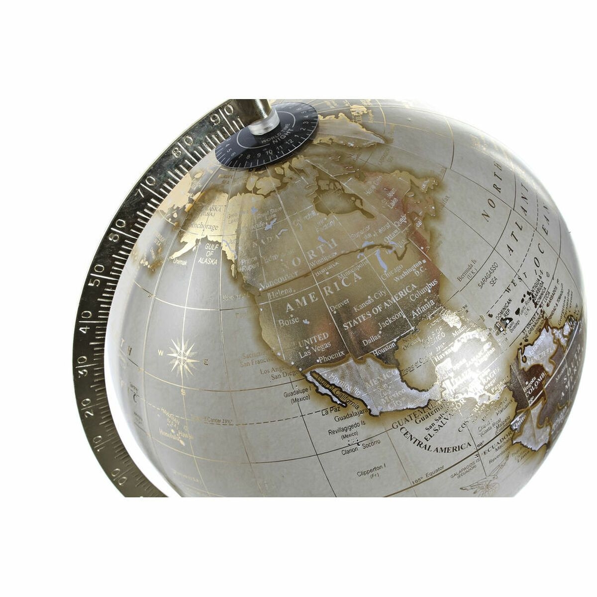 Globe terrestre DKD Home Decor Gris Dor Colonial 27 x 25 x 61 cm