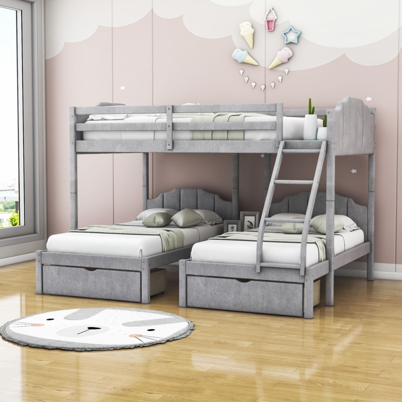 Goddord Kids Bunk Bed with Drawers