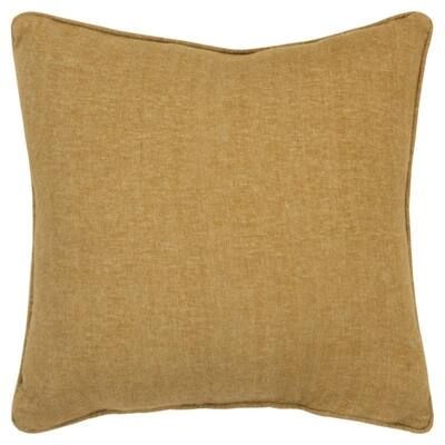 Gold Solid Poly Filled 20 in. x 20 in. Decorative Throw Pillow