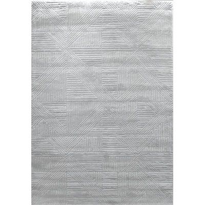 Gray / White 114 x 94 x 0.5906 in Area Rug - Union Rustic Rectangle Kurin Area Rug | 114 H x 94 W x 0.5906 D in | Wayfair