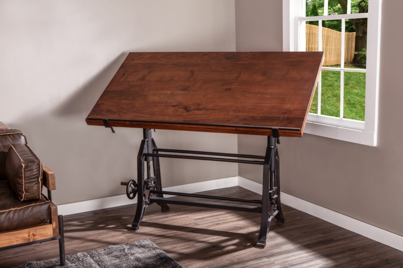 Hackett Reclaimed Teak Wood Drafting Table