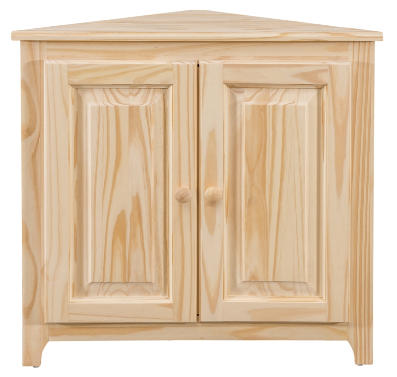 Haelynn 30'' H Solid Wood 2-Door Corner Cabinet in Unfinished