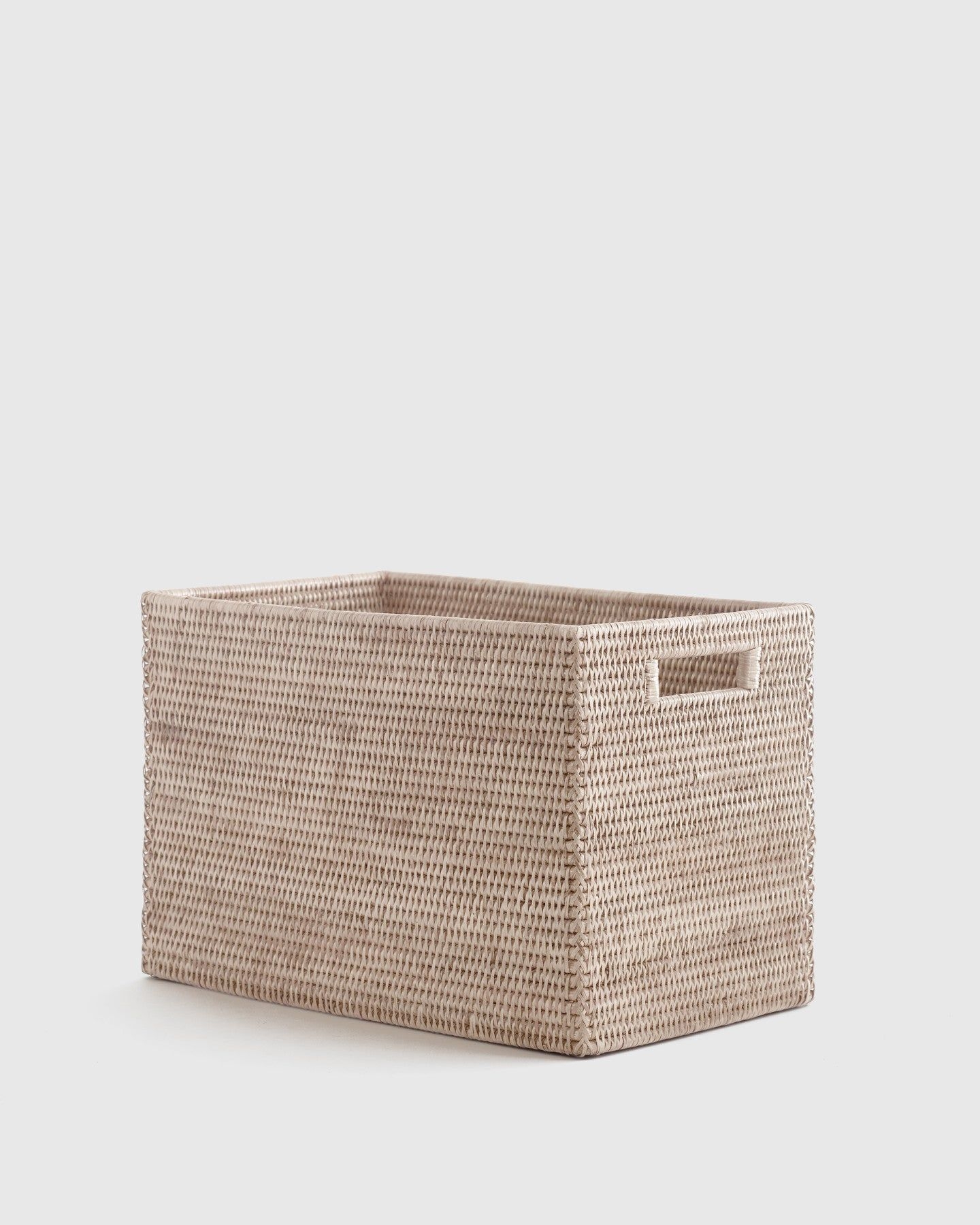 Handwoven Rattan Legal Size Storage Box - One Size / White Wash
