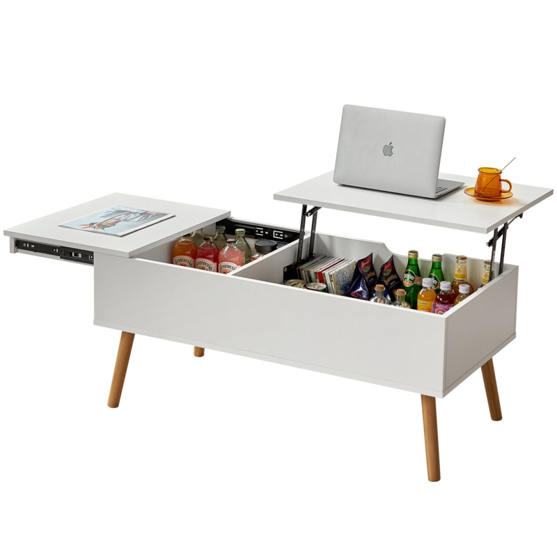 Hasita Lift Top u0026 Slide Out Coffee Table with Storage