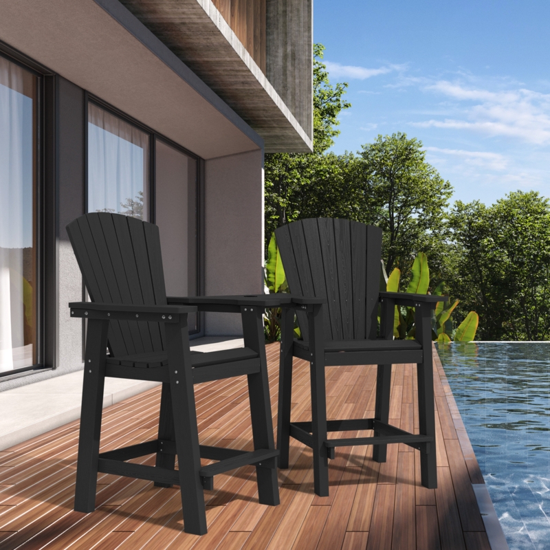 HDPE Outdoor Adirondack Chair Set