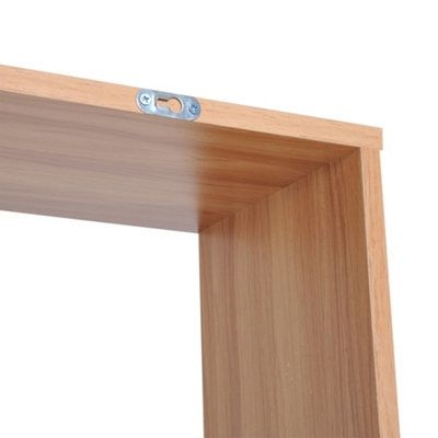 Homcom 6-Tier Wooden Modern S-Shaped Shelf Storage Unit Home Office Maple Colour