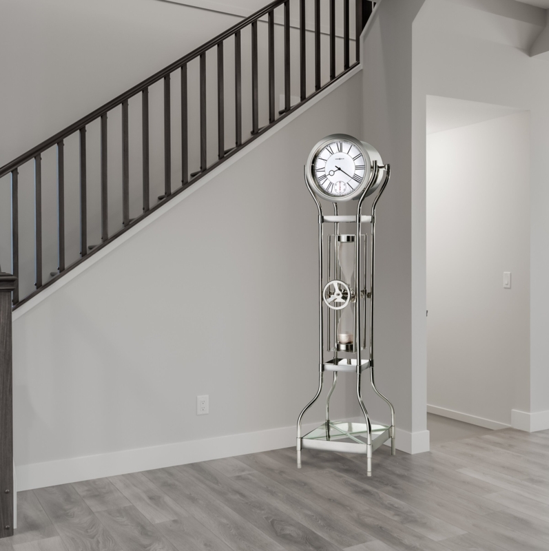 Hourglass II 77.75'' H Metal Floor Clock