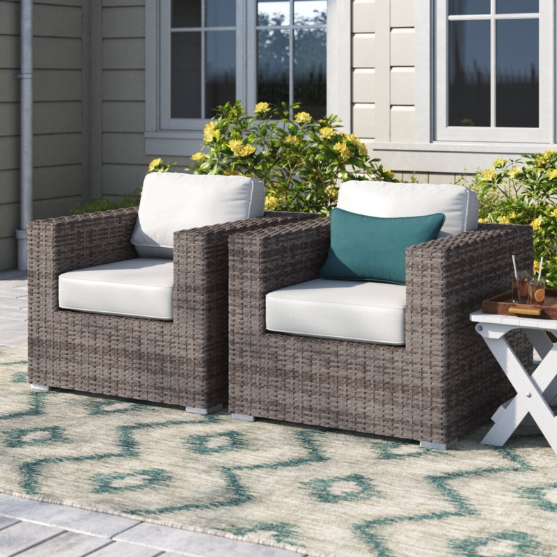 Hulda Grade Club Fully Assembled Patio Chair with Sunbrella Cushions