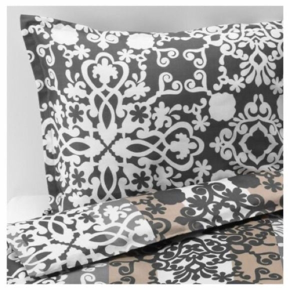 Ikea Bedding | Ikea Prakttry Full/Queen Duvet With Shams Boho Geometric Grey Taupe Like New | Color: Cream/Gray | Size: Full/Queen