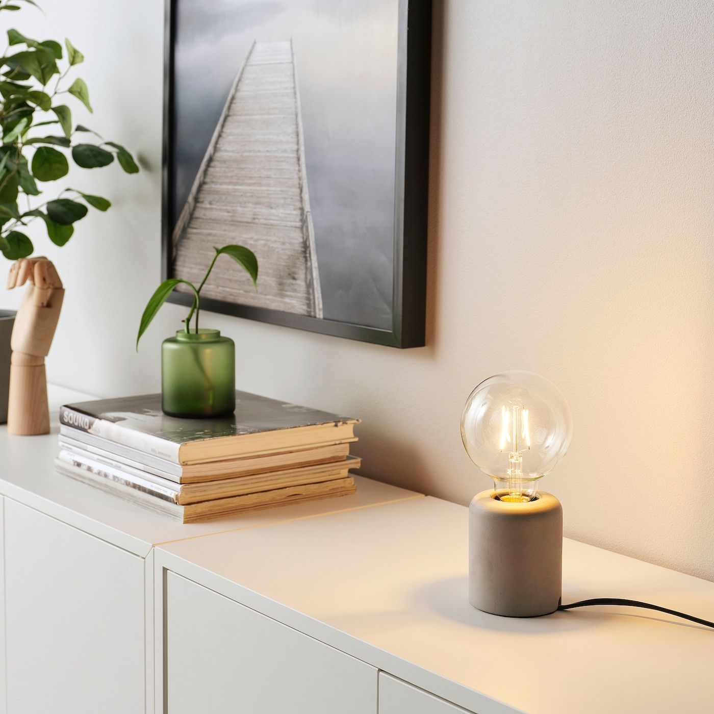 IKEA RSEGEL / LUNNOM lampa stoowa z arwk, kula przezroczysta
