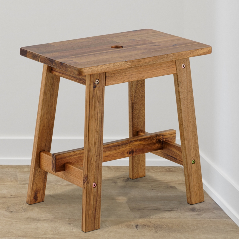 Imauri 18'' Tall Solid Wood Stool