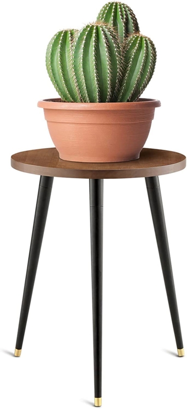 Ioved 16" Tall Solid Wood Tray Top 3 Legs End Table