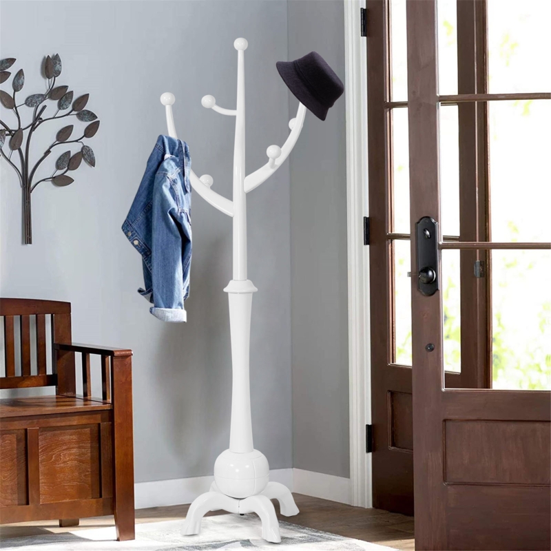 Janiya Solid Wood Freestanding 8 - Hook Coat Rack