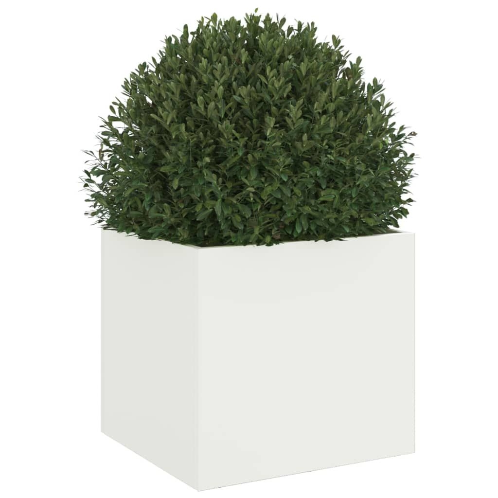 Jardinier, alb, 32x30x29 cm, oel laminat la rece