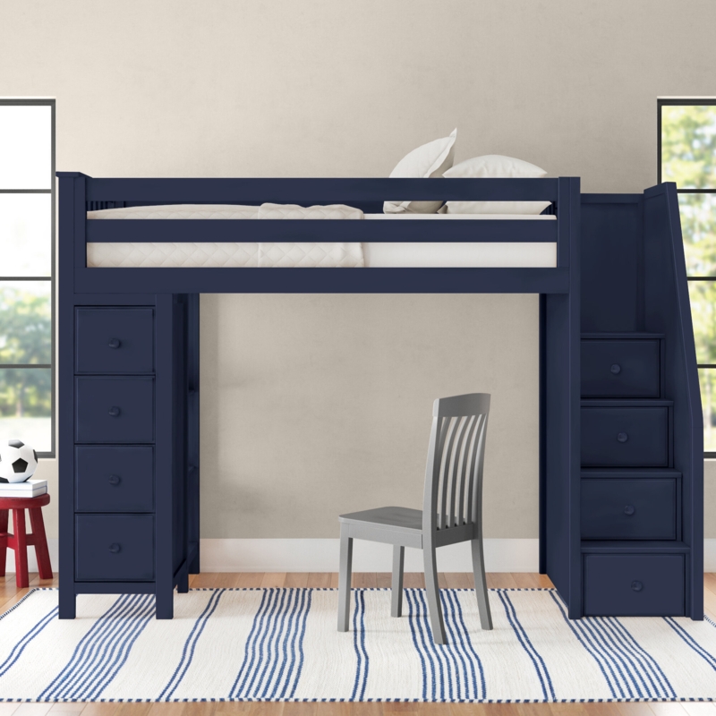 Jase Kids Twin Loft Bed with Drawers
