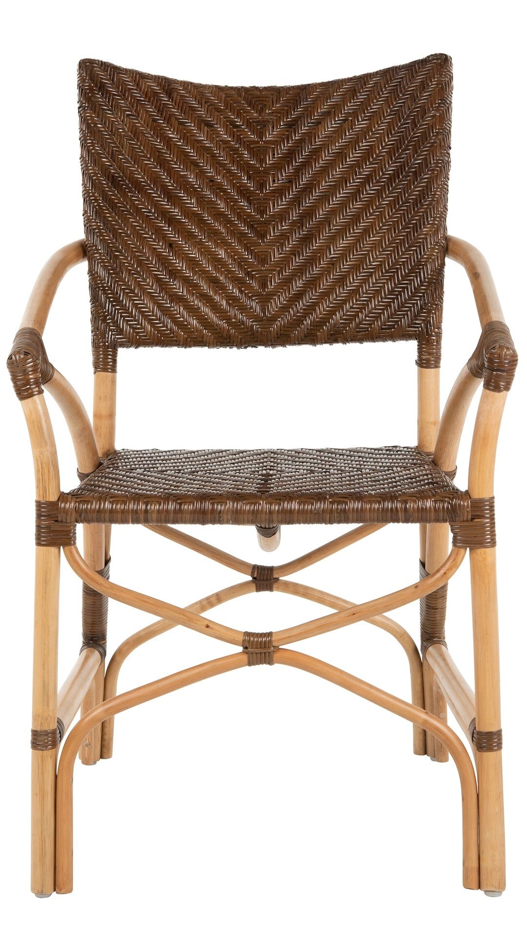 Kandi Rattan Dining Arm Chair, Brown, Set of 2 Chairs