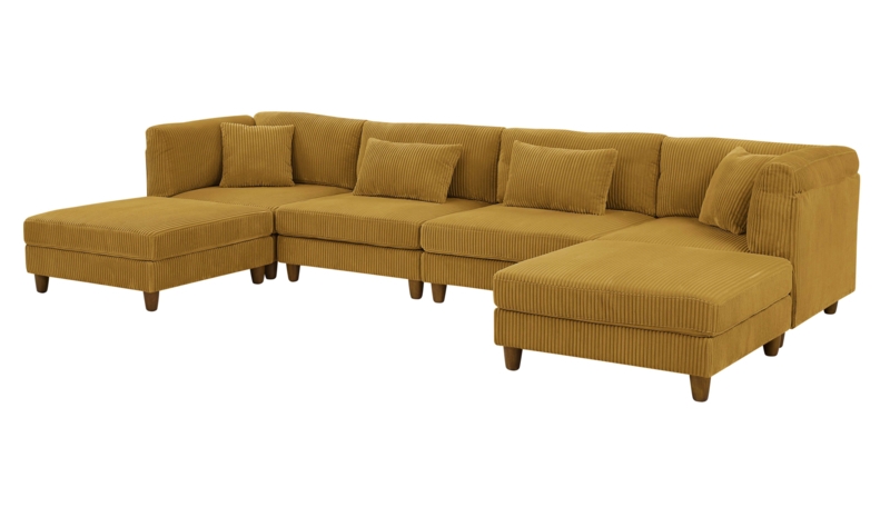 Karissa 6 - Piece Corduroy Sectional