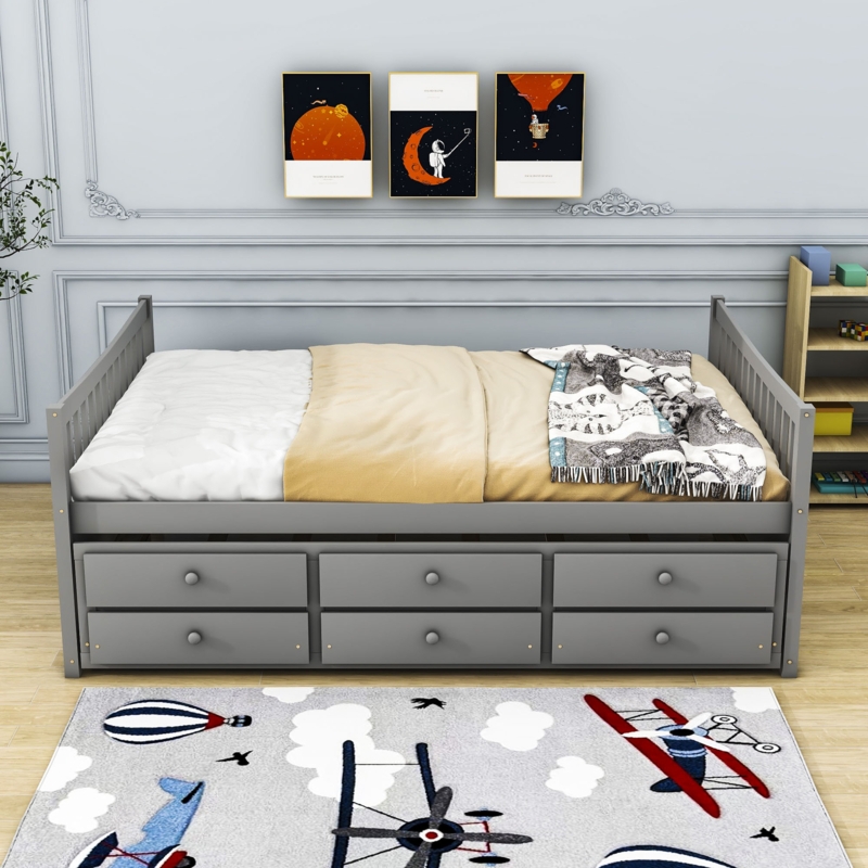 Kassidy Full Size 3 Drawers Daybed with Trundle
