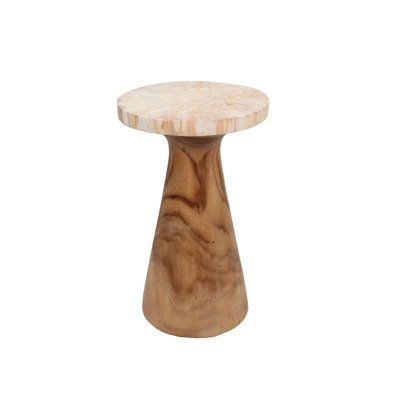 Kayu Petrified Wood Pedestal Table Wood in Brown Indigo Road by Egypt Sherrod x East at Main | Wayfair