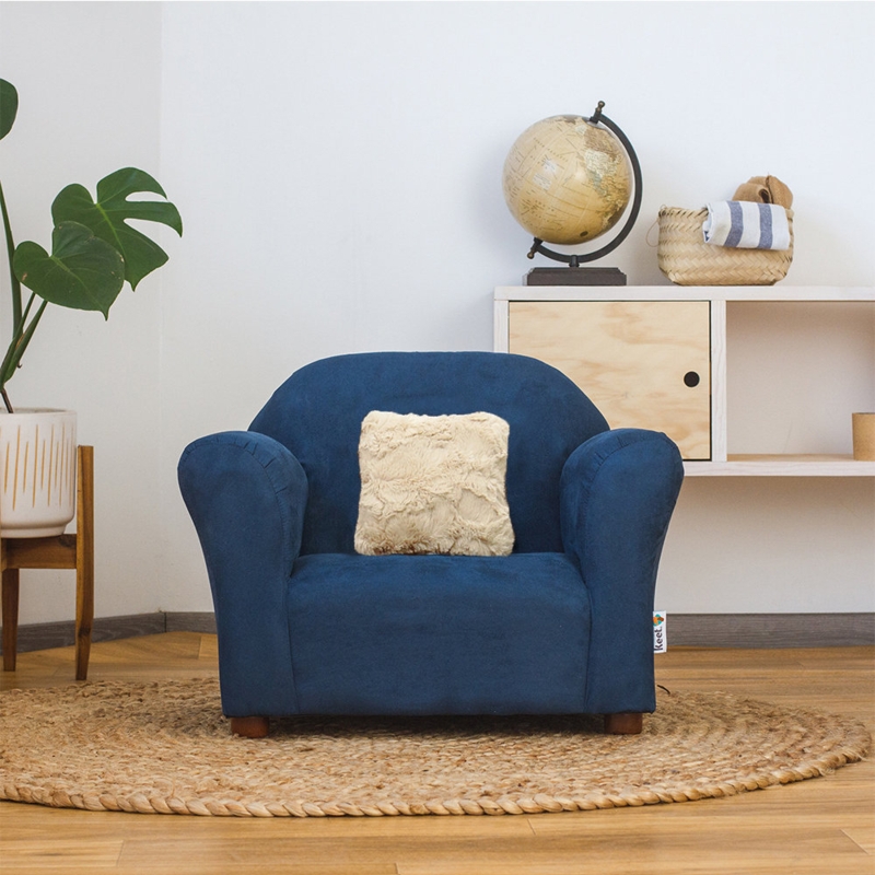 Keet Roundy Plush Chair Microsuede with Accent Pillow