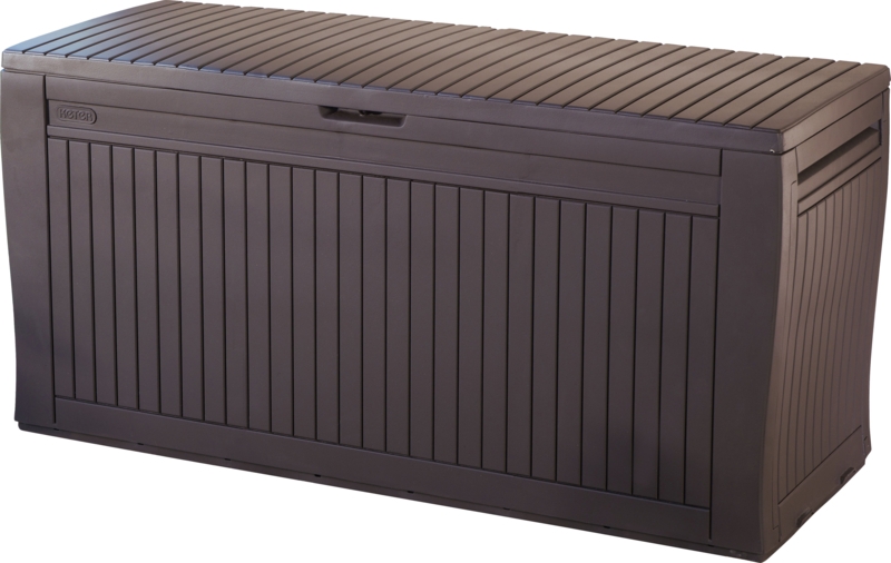 Keter Comfy 71 Gallon Durable Resin Outdoor Storage Deck Box For Furniture and Supplies, Brown