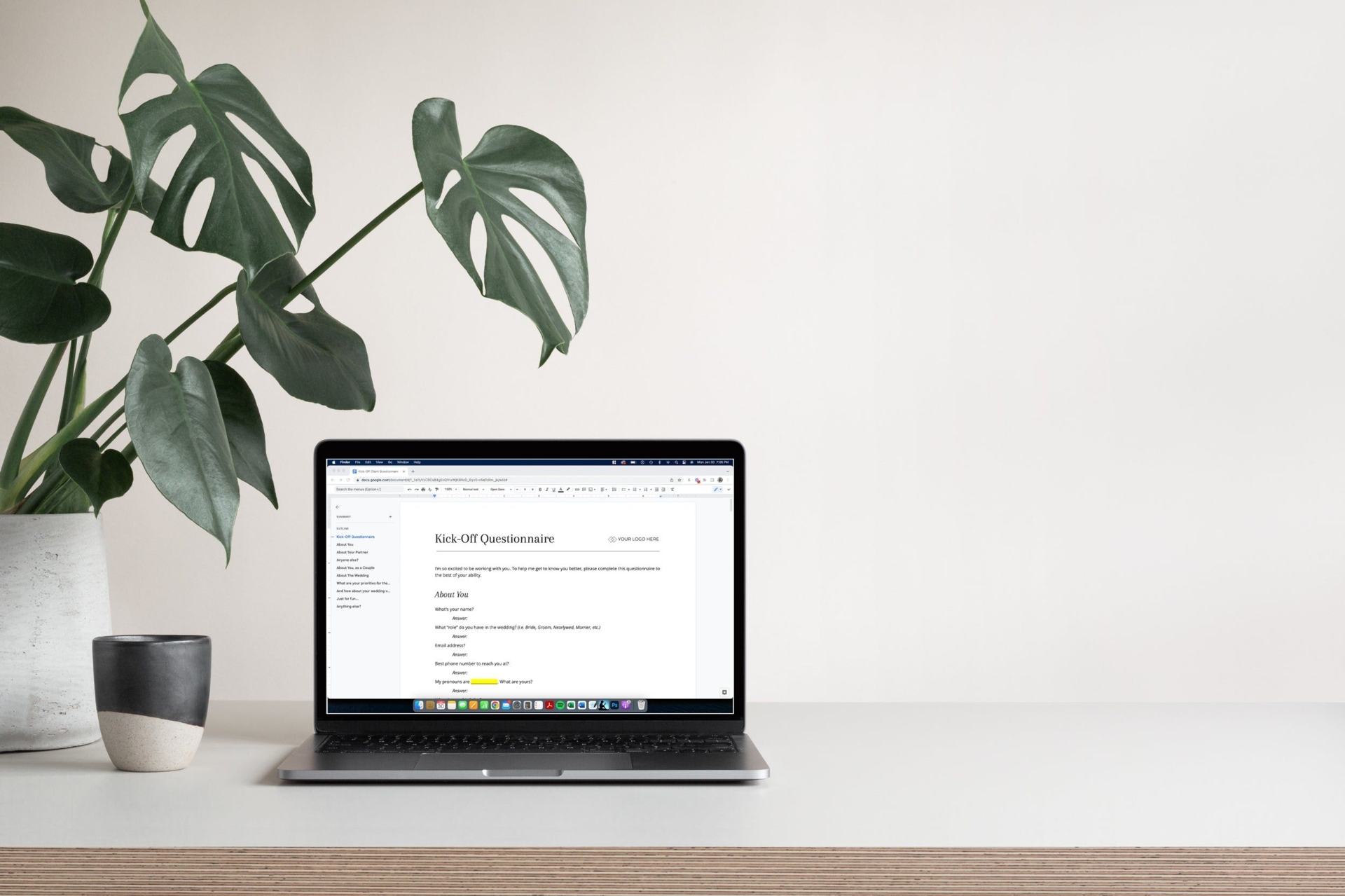 Kick-Off Client Questionnaire (Google Doc Template)