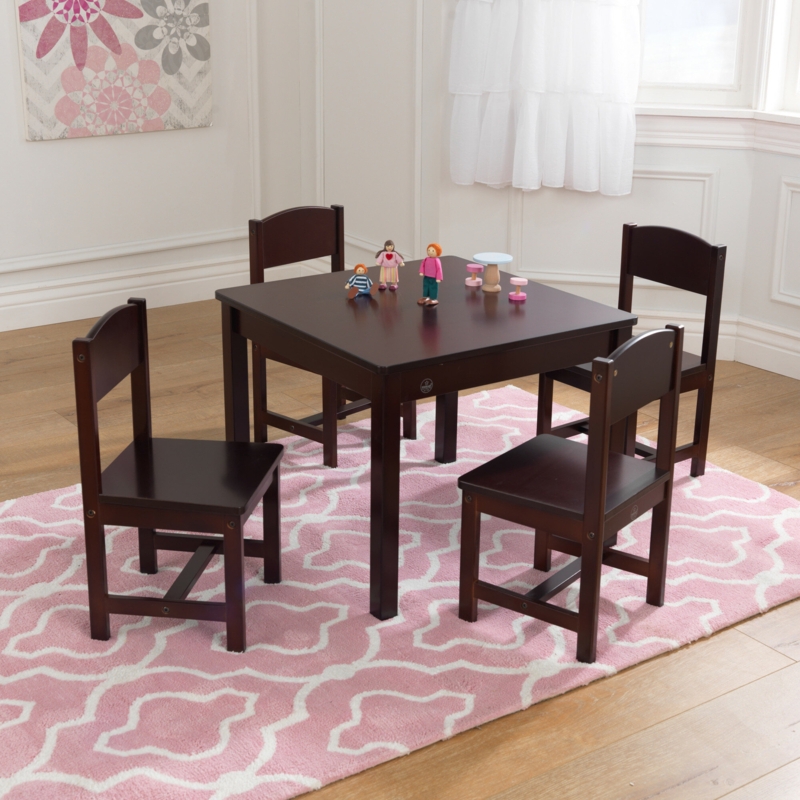 Kids 5 Piece Solid Wood Play Or Activity Table and Chair Set