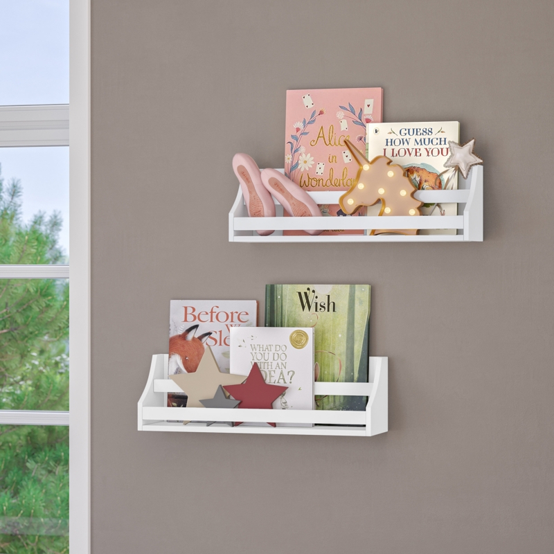 Kids Book Nook Wall Bookshelf - White
