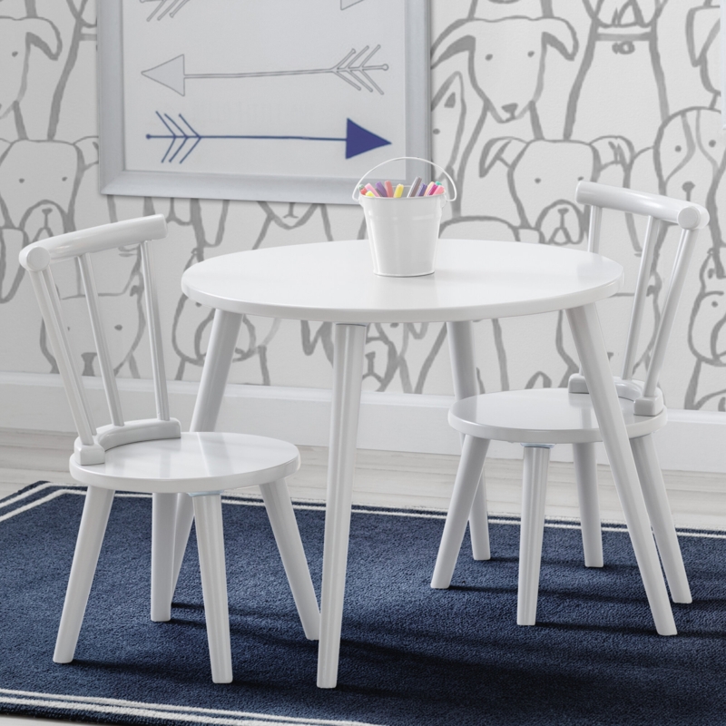 Kids Solid Wood Round Play Table and Chair Set