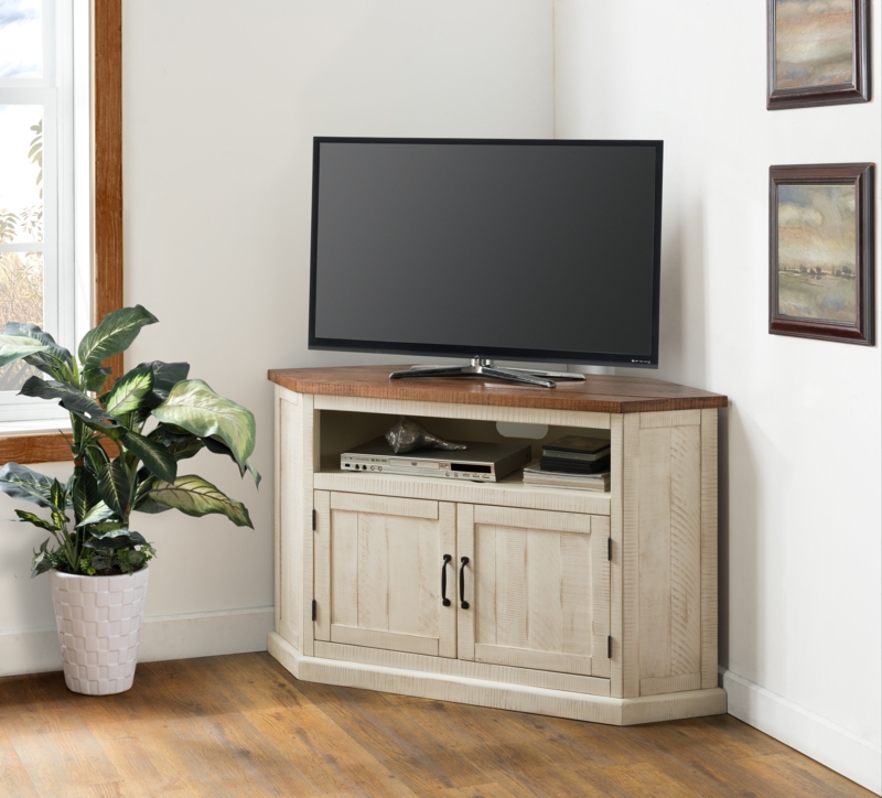 Kinsella 55" Solid Wood Corner TV Stand with Storage