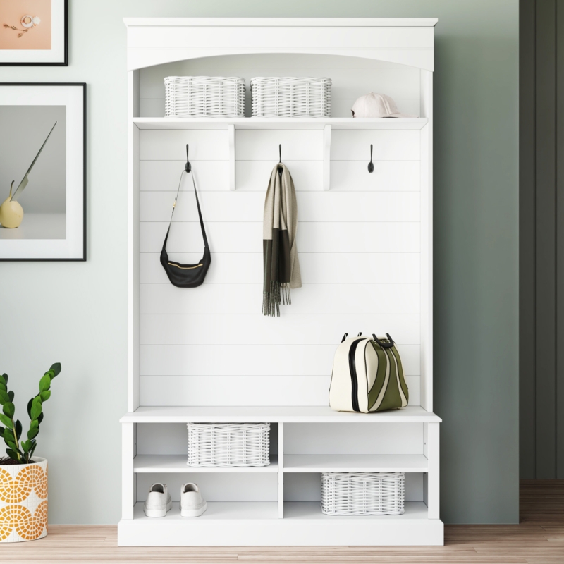 Klein Hall Tree 44'' Wide with Bench and Shoe Storage