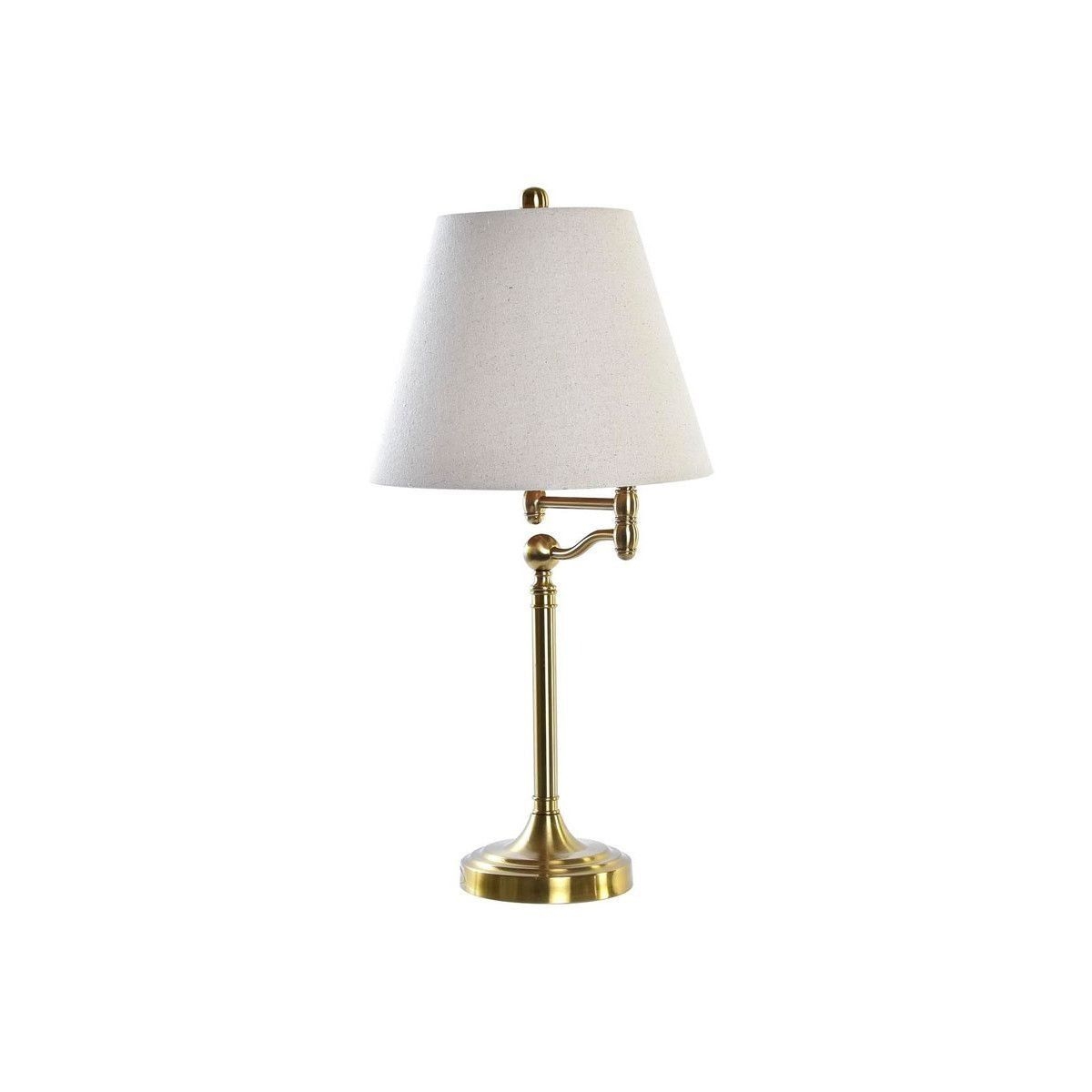 Lampe  Poser Articule Mtal Dor Et Abat-jour Blanc - 36x50x74cm