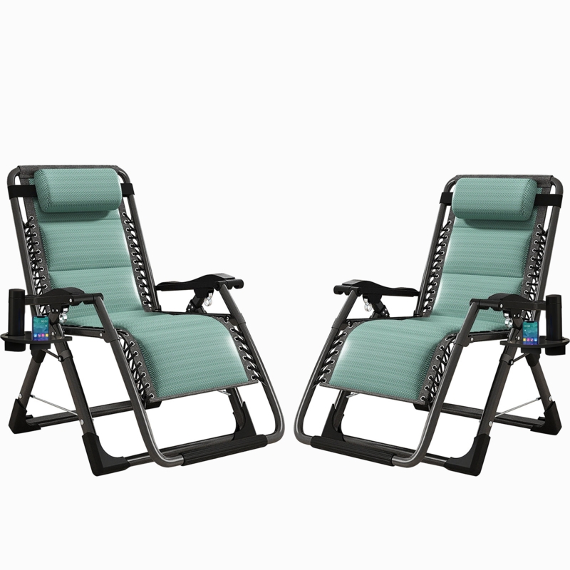 Lare Zero Gravity Chair Adjustable Reclining Patio Chairs with Removable Cushion,Headrest u0026 Tray