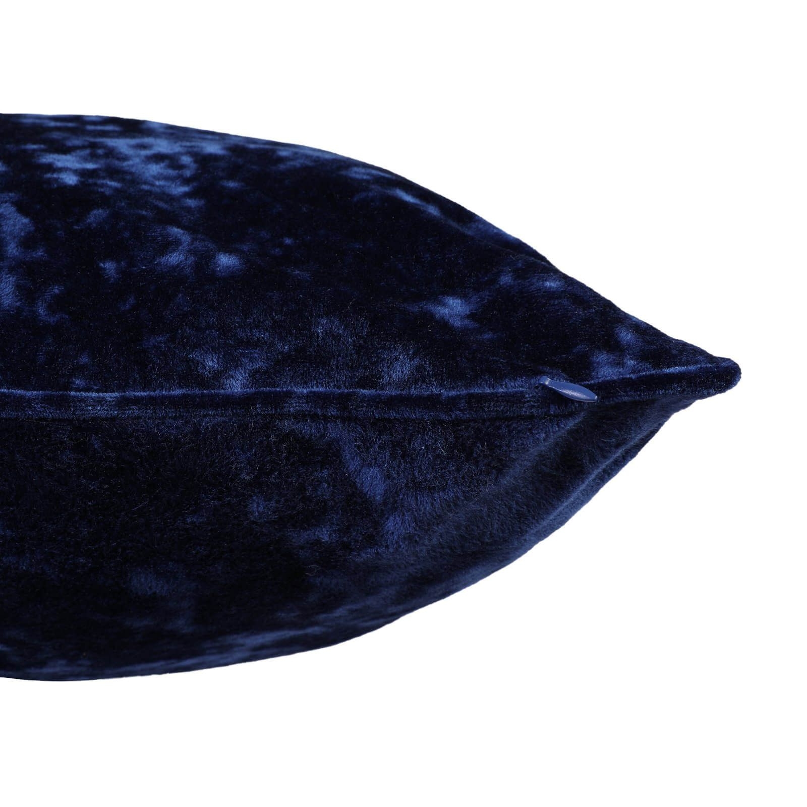 Large Crushed Velvet Cushion - Navy - 58x58cm Blue